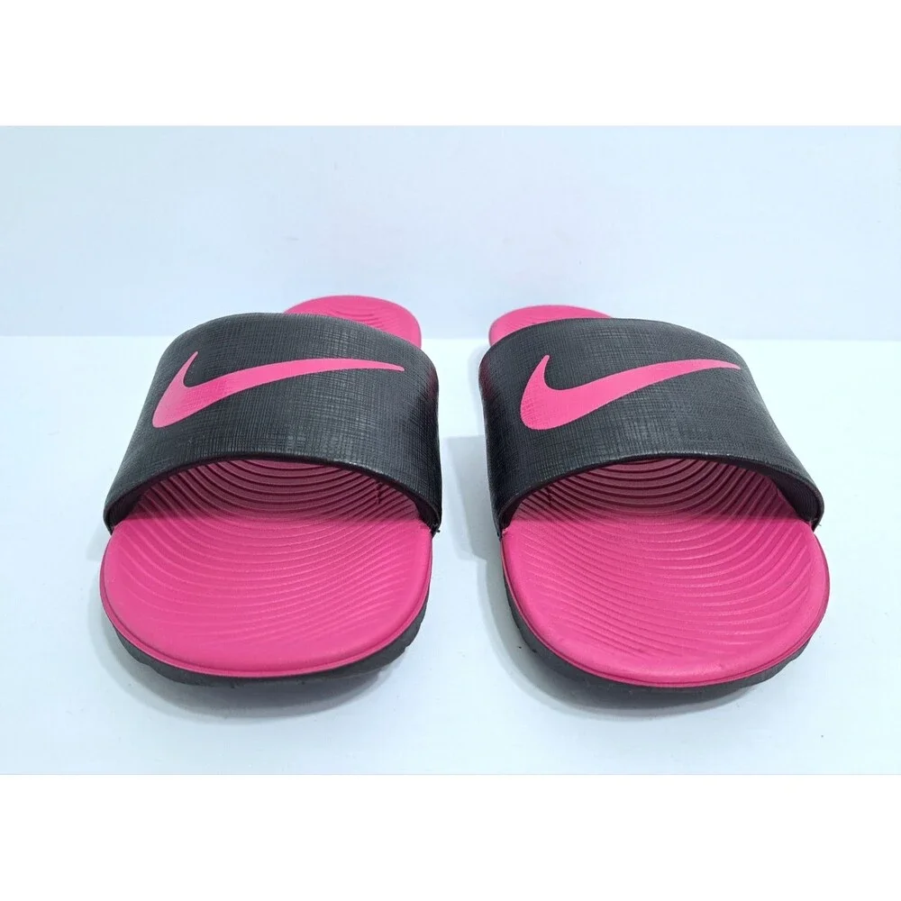 Nike Kawa Slide Sandals Slides Black Pink Girls Size 6Y Beach Pool
